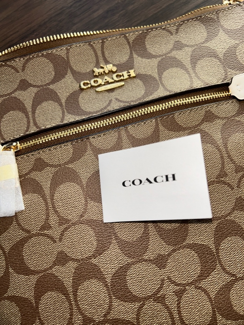 Coach Brown Signature Crossbody with Cream Trim- NWT - Picture 7 of 9